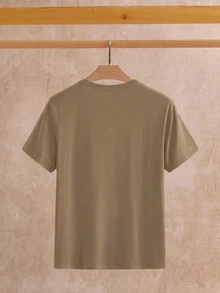 HIMLAND 3pcs Pack Men's Casual Knit Solid Color Short Sleeve T-Shirt, Suitable For Daily Wear - Multicolor - View 9