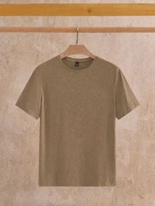 HIMLAND 3pcs Pack Men's Casual Knit Solid Color Short Sleeve T-Shirt, Suitable For Daily Wear - Multicolor - View 8