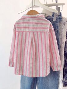 SHEIN Genkimix Kids 女童刺繡圖案運動衫上衣 秋季夾克 2025 時尚仙女風 90年代 嬰幼兒童裝 白色時尚襯衫 開學季 - 彩色 - 查看 2