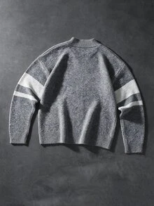 NEOSTRIT Men's Number Pattern Casual Zip-Up Digital Design Cardigan , Goth - Grey - View 2