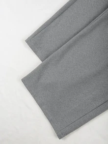 Franclia Plus Size Women's Fashion Minimalist Casual Commuter Grey Slim Fit Long Trousers, Autumn/Winter Office Formal - Dark Grey - View 5