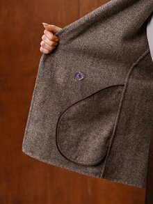 MOTF PREMIUM WOMEN'S AUTUMN/WINTER LARGE LAPEL DOUBLE-BREASTED OPEN FRONT OVERCOAT - Coffee Brown - View 8
