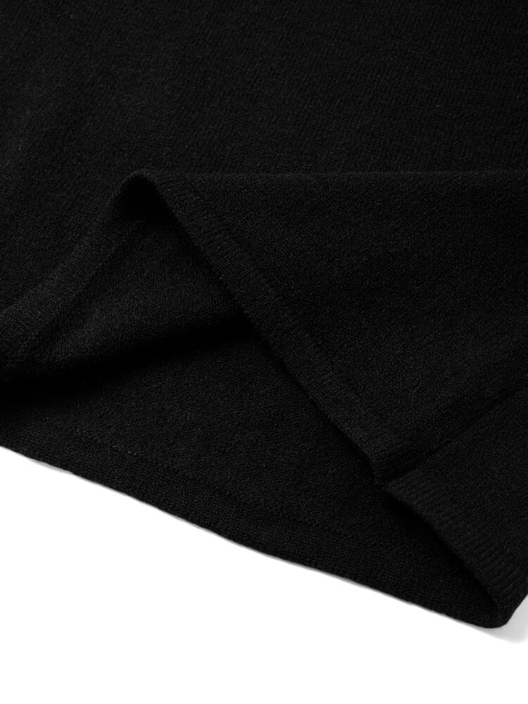 GlowEve CURVE Plus Size Women's Casual Fashion Minimalist Colorblock Versatile Elegant High Neck Pullover Sweater Top And Skirt 2 Pieces Set Fall And Winter - Black and White - View 10