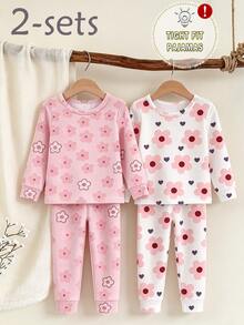 4PCS Young Girls Pajamas - Pink - View 6