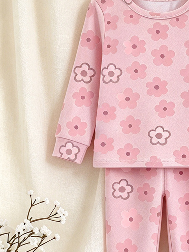 4PCS Young Girls Pajamas - Pink - View 3