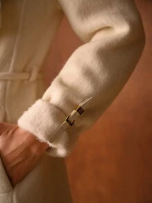 MOTF PREMIUM WOMEN'S NEW AUTUMN/WINTER LARGE LAPEL CRAFT LONG HAIR WOOL DOUBLE-SIDED FELT COAT - Beige - View 6