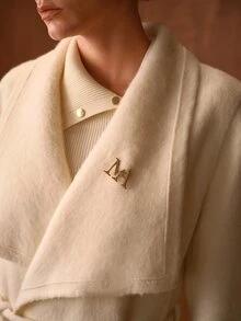 MOTF PREMIUM WOMEN'S NEW AUTUMN/WINTER LARGE LAPEL CRAFT LONG HAIR WOOL DOUBLE-SIDED FELT COAT - Beige - View 4