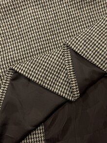 Comfylo Plus Size Women's Fur Collar Houndstooth Long Sleeve Single-Breasted Elegant Jacket - Coffee Brown - View 9