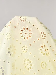 Easowa Curve 大尺碼女款刺繡V領黃色秋季波希米亞風派對度假洋裝，優雅喇叭袖分層長洋裝，保守款柔黃色長裙 - 黃色 - 查看 10