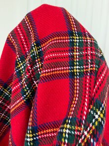SHEIN Clasi Plus Size Women's Plaid Casual Versatile Daily Outing Long Sleeve Jacket - Red - View 8