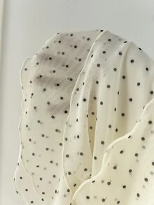 Elamini 女款波點荷葉邊分層細肩帶背心，度假風，修身版型，綁帶式海灘穿搭，春/夏 - 杏色 - 查看 8