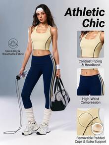 VARSIVA Women's Sports Set Tank Top + High Waist Yoga Pants 2pcs - Multicolor - View 1
