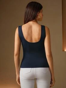 Anewsta Elegant Rhinestone Embellished Slim Fit Women Camisole, Versatile For Summer, Vacation, Elegant, Casual, Festive - Blue - View 8