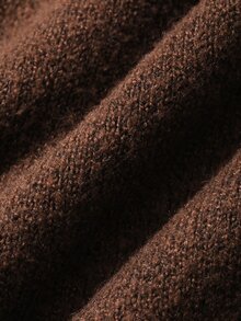 Dazy Plus Solid Color Business Casual Versatile Turtleneck Pullover Sweater, Autumn/Winter New Brown - Brown - View 9