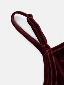 Tween Girl Tween Girls Spaghetti Strap Long Autumn Dress, Elegant Party, Ceremony, Formal Occasion, Ball, Evening Banquet - Burgundy - View 3