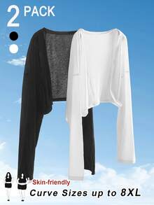 SHEIN CURVE+ Curves 大尺碼開學服飾 黑白兩件套 2026 22W - 黑與白 - 查看 7