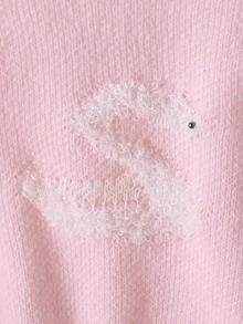 SHEIN Genkimix Kids 女童時尚休閒甜美櫻桃針織套頭毛衣 - 粉色 - 查看 3