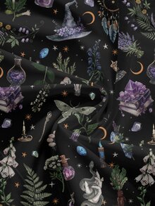 ROMWE Goth 哥德魔幻學院風暗黑龐克辣妹哥德神祕V領大尺碼洋裝 - 黑色 - 查看 5