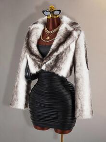 Amplova Women's Plush Fashion Versatile Winter Travel Faux Fur Coat - Grey - View 15