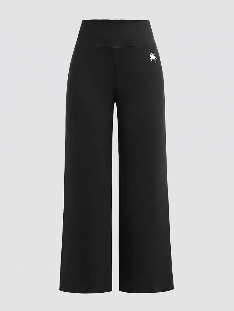 SHEIN Tween Girls Tween Girl Autumn/Winter Knitted Black Dark Grey Light Grey High Waist Wide Waistband Slim Fit Straight Leg Wide Leg Pants All-Match Versatile Simple Comfortable Streetwear Homewear 3 Pieces Set Long Pants - Multicolor - View 7