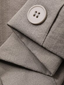 FRIFUL Women's Casual Lapel Collar Dropped Shoulder Loose Short Jacket, Suitable For Spring And Autumn Daily Commute - Grey - View 9