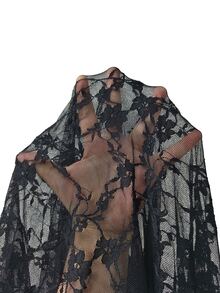 Juhart Plus Size Button Long Sleeve Knit Cardigan And Lace Skirt 2 Pieces Set Fall - Black - View 9