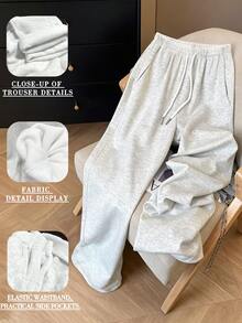 Resyla Vintage American Y2K Fashion Minimalist Men's Sweatpants - Grey - View 1