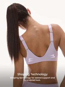 LUVLETTE حمالة صدر أساسية بنفسجية بتصميم T-Shirt، دعم Dream Curve +Smooth، إغلاق أمامي، تغطية كاملة ودعم رافع للصدر - ارجواني - مشاهدة 5