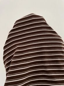 SHEIN Women's Maternity Striped Long Sleeve 2 Pieces Set - Brown - View 6