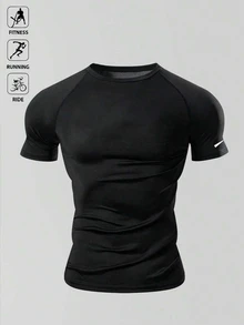 Acti Log Men's Plus Size Raglan Short Sleeve Casual Fitness Sports T-Shirt - Black - View 8