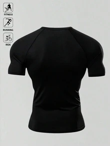 Acti Log Men's Plus Size Raglan Short Sleeve Casual Fitness Sports T-Shirt - Black - View 2