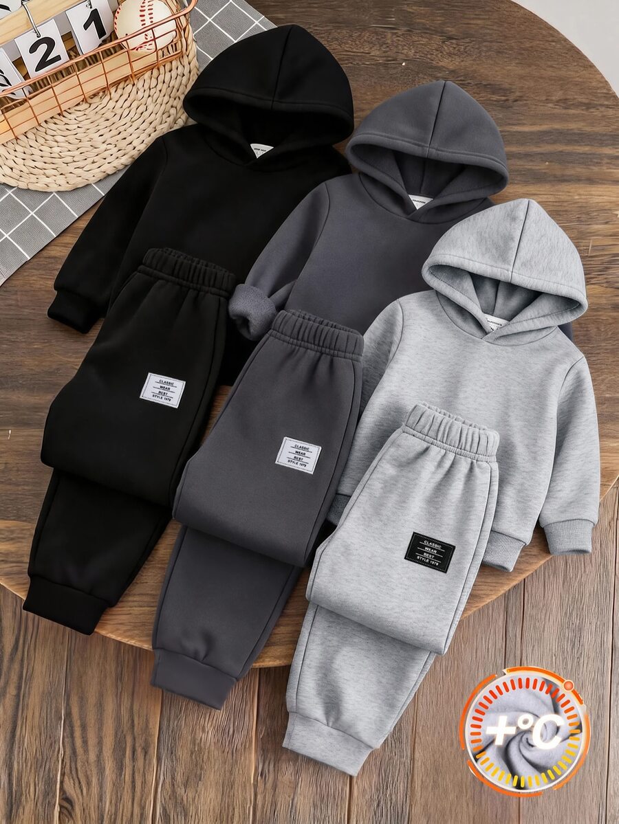 SHEIN Young Boys Sweatpants Kids Pcs Winter - Multicolor - View 1