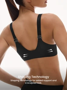 LUVLETTE Dream Curve Support +Smooth  Front Closure Full Coverage Support Push Up T-Shirt Black Basic Bra - Black - View 5