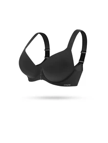LUVLETTE Dream Curve Support +Smooth  Front Closure Full Coverage Support Push Up T-Shirt Black Basic Bra - Black - View 7