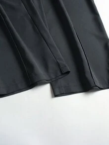 Femmeverse 大尺碼女款純色休閒日常穿搭西裝長褲 - 深灰色 - 查看 6