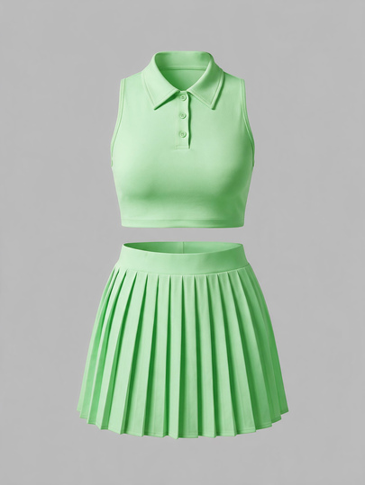 Sweetra CURVE Women's Plus Size 2 Pieces Tennis Sports Outfit Set