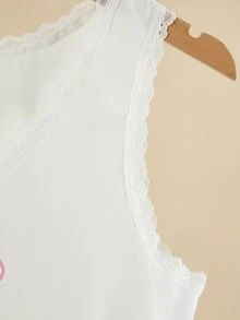Teen Girl Bowknot Pattern Casual Daily Wear Top - Apricot - View 7