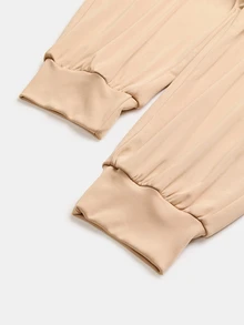 Linhara CURVE ملابس نسائية مقاس كبير بلون موحد، طبقة داخلية ورداء وبنطلون، إطلالة كاجوال يومية للخريف - بني - مشاهدة 7