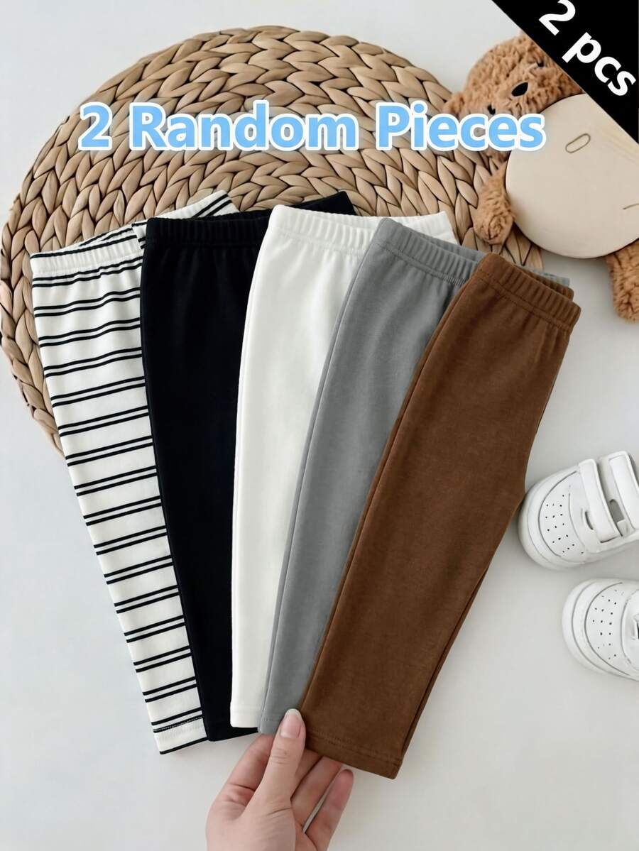 Comfortable Minimalist Soft Smart Casual Form Cartoon Print Boys Pants Daily Nursery Trousers Pattern White And Black Black Autumn Gym Beach