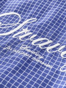 SWAVVY Men's Patchwork Plaid Long Sleeve Casual 2 In 1 Shirt - Blue - View 5
