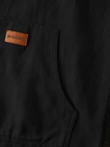 EASEVO Men's Plus Size Colorblock Denim Zipper Casual Long Sleeve Jacket Plus Size Jacket,Men Plus Size,Plus Size Men,Halloween Winter Party Autumn - Black - View 7