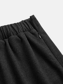 GlowEve CURVE Plus-Size Women's Solid Color Casual Versatile Skort Fall - Dark Grey - View 4