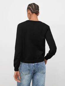 Maija Women's Solid Color Long Sleeve Frog Button Front Knit Cardigan Dinner Party Night Black Autumn French Elegant - Black - View 6