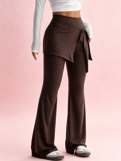 SHEIN Sovereign Charm Women's Polka Dot Casual Daily Travel Sports Long Pants