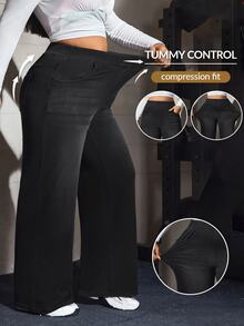 Flexra Fall Casual Straight Leg Denim Daily Wear Washed Comfortable Flattering Plus Size Jeans For Women - Black - View 1