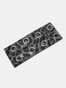 Aravennia Bandana Wanita 1 buah, Ikat Kepala Punk Modis, Motif Leopard Gothic, Serbaguna untuk Pemakaian Sehari-hari - Motif macan tutul perak - View 4