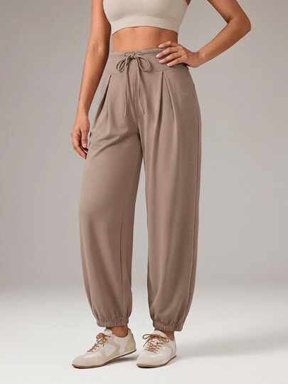 OutZeal Pantalones deportivos para mujer de unicolor casual para yoga y baile, de material natural suave, cintura alta y corte holgado tipo joggers