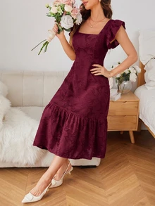 BELROSIE Vestido sin mangas de color liso y diseño sencillo para uso diario y vacaciones para mujer - Rojo violeta - Ver 6