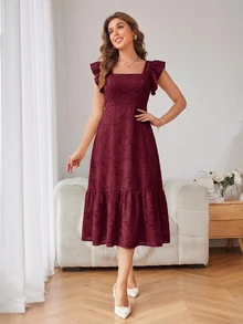 BELROSIE Vestido sin mangas de color liso y diseño sencillo para uso diario y vacaciones para mujer - Rojo violeta - Ver 5