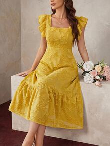 BELROSIE Ladies' Solid Color Simple Everyday Sleeveless Dress Vacation Outfits Woman  - Yellow - View 1